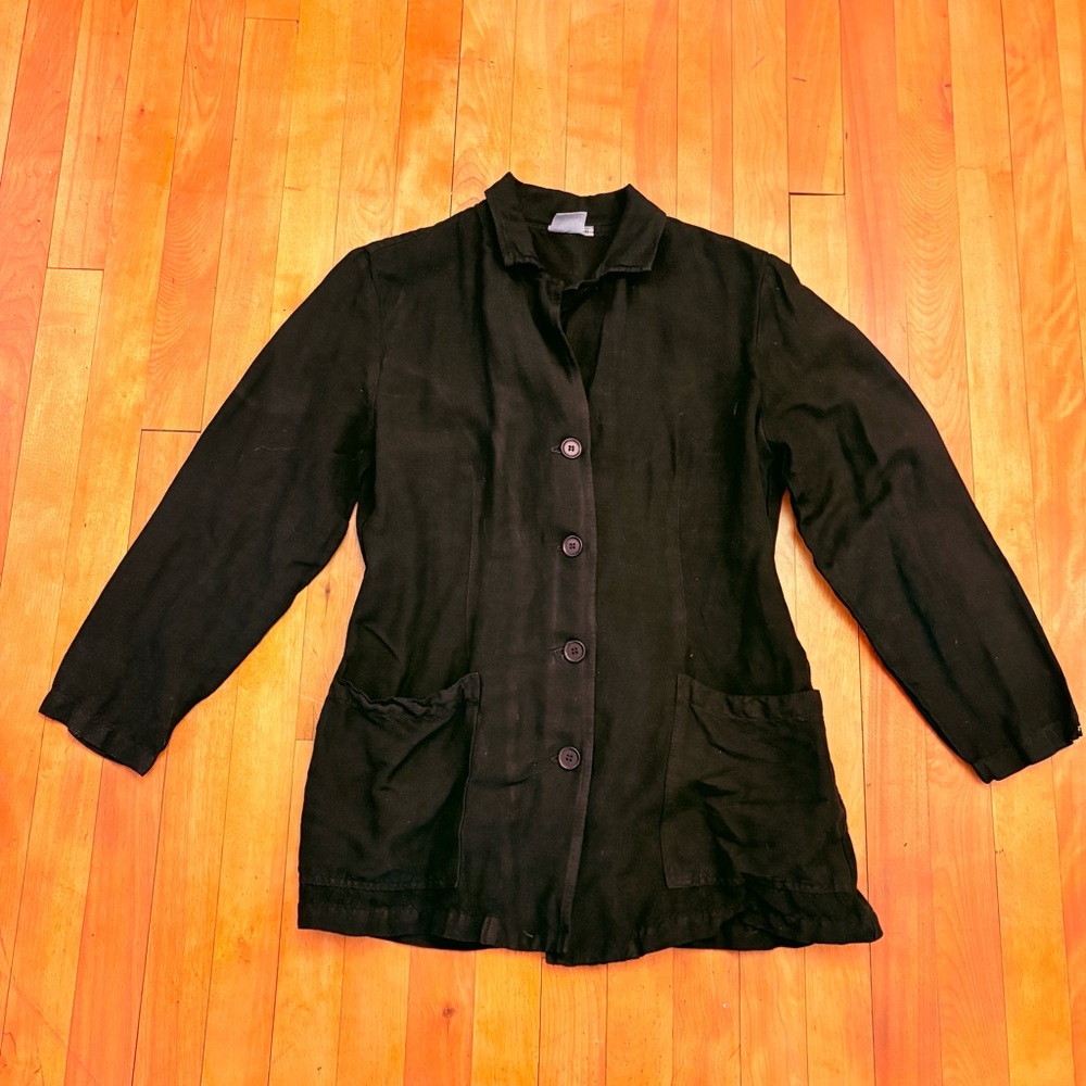 JOHNNY WAS COLLECTION Black Button-Up Lightweight Blazer/Jacket - Size 6